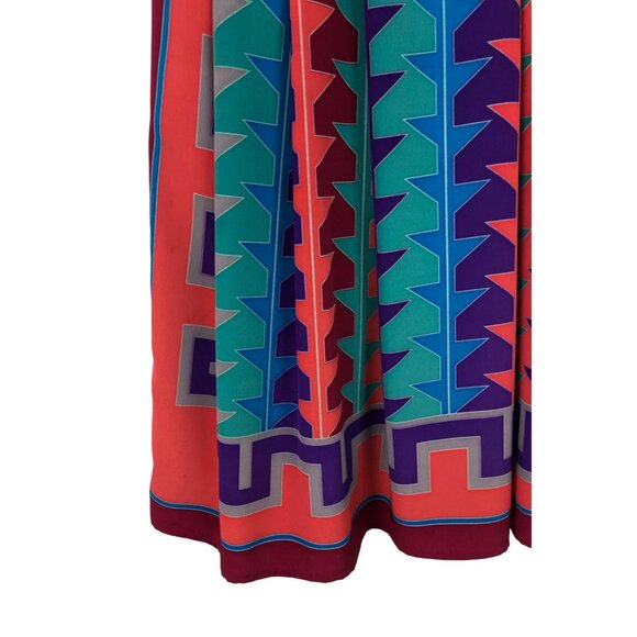 Vintage Womens Size 4 Colorful Geometric Print Skirt 100% Polyester - Picture 4 of 11